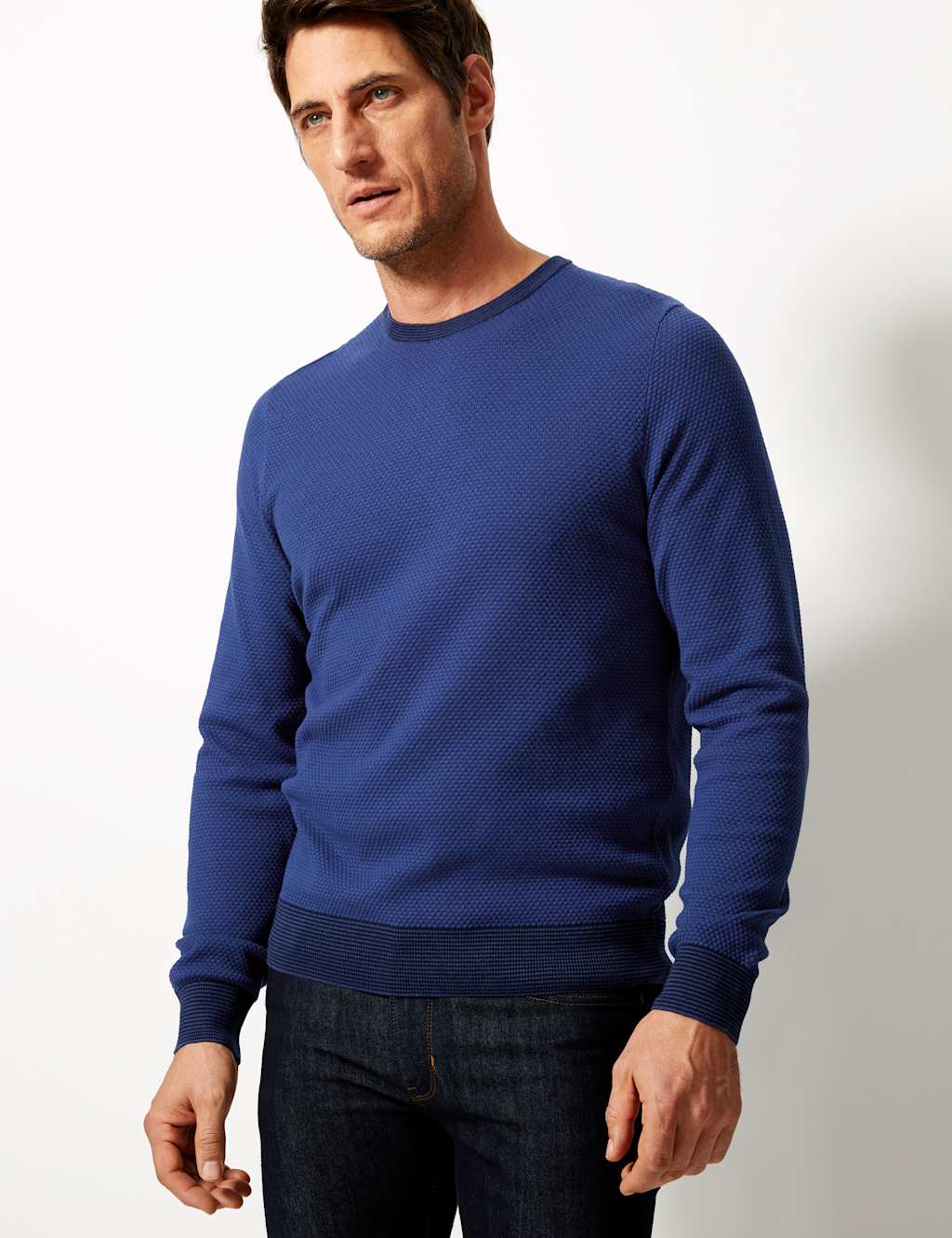 Cotton Rich Textured Jumper M&S Collection M&S