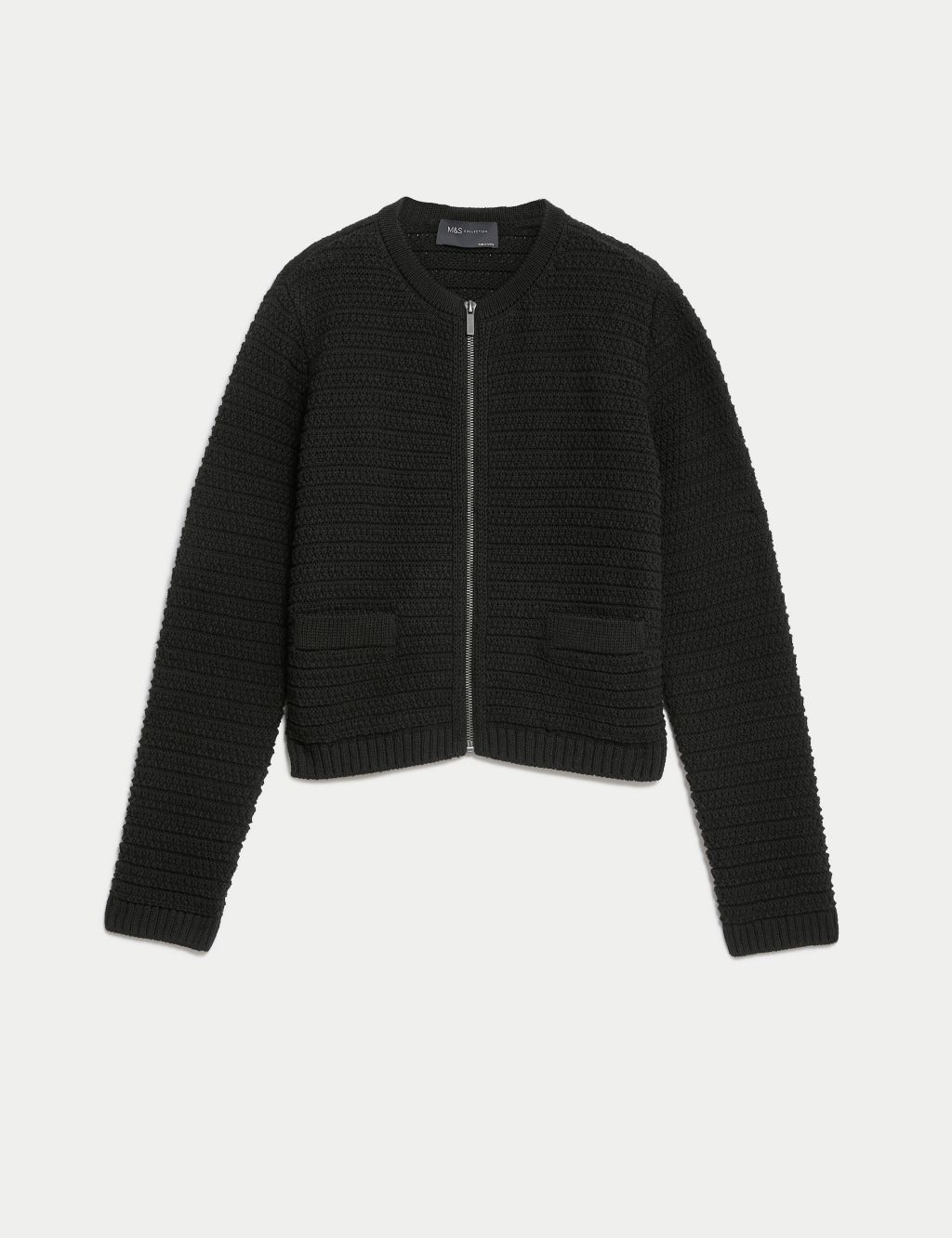 Cotton Rich Textured Knitted Jacket 1 of 6