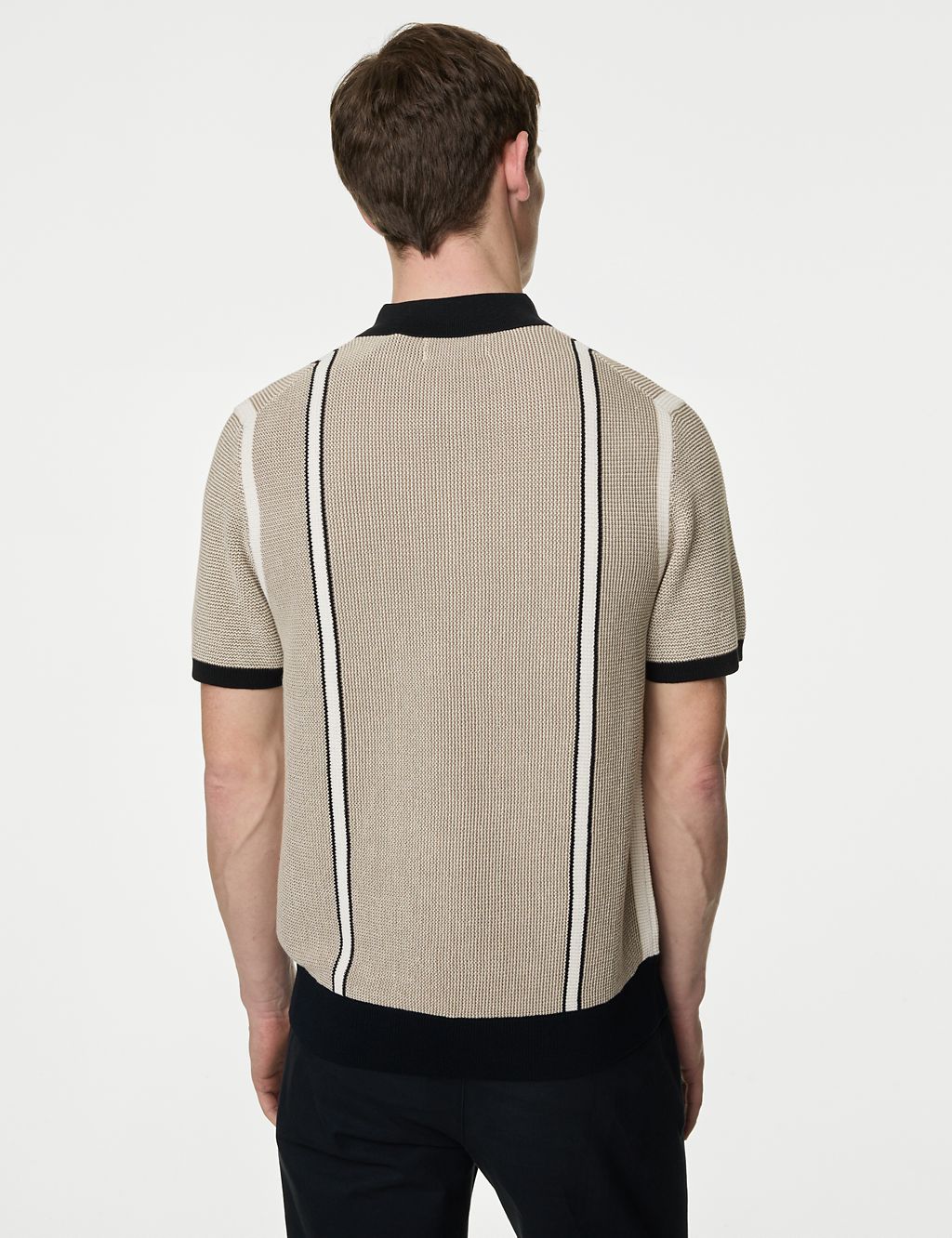 Cotton Rich Textured Knitted Polo Shirt 5 of 5
