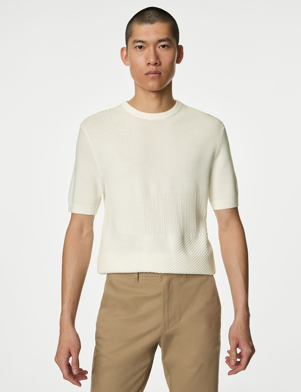 Cotton Rich Textured Knitted T-Shirt 5 of 7