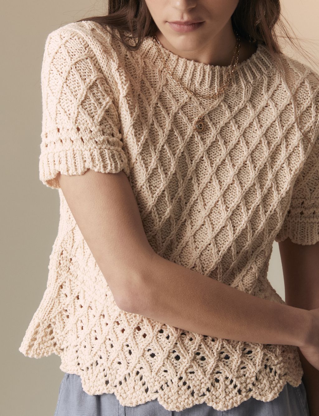 Cotton Rich Textured Knitted Top 6 of 7