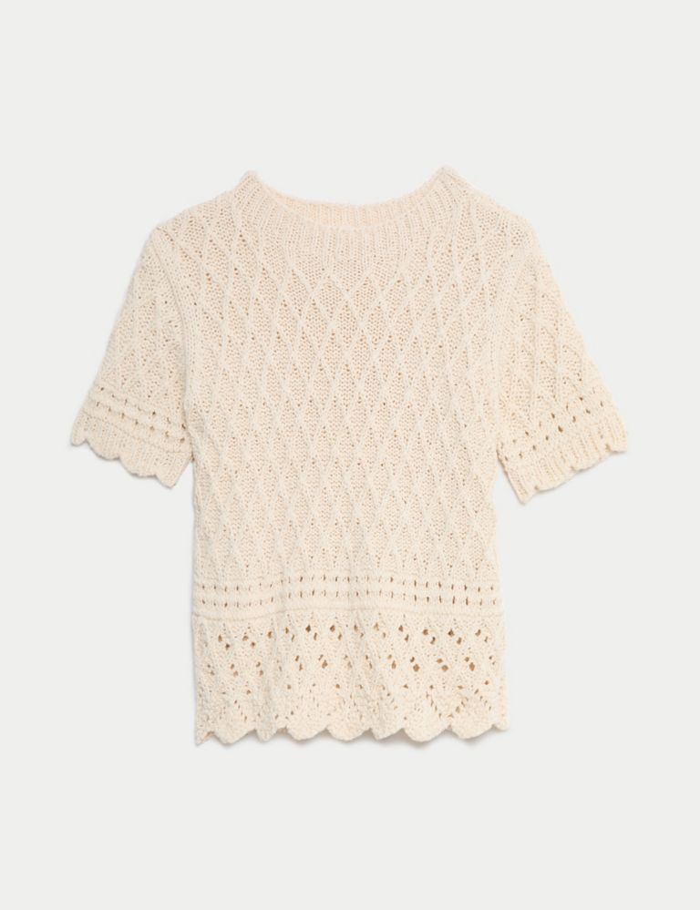Cotton Rich Textured Knitted Top 2 of 7