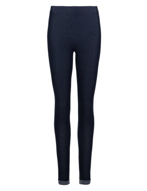 Cotton Rich Textured Leggings Image 2 of 4
