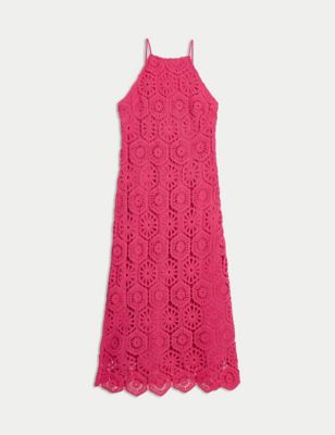 Cotton Rich Textured Midaxi Slip Dress Image 2 of 5