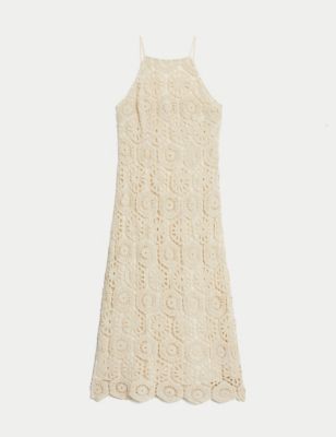 Cotton Rich Textured Midaxi Slip Dress Image 2 of 5