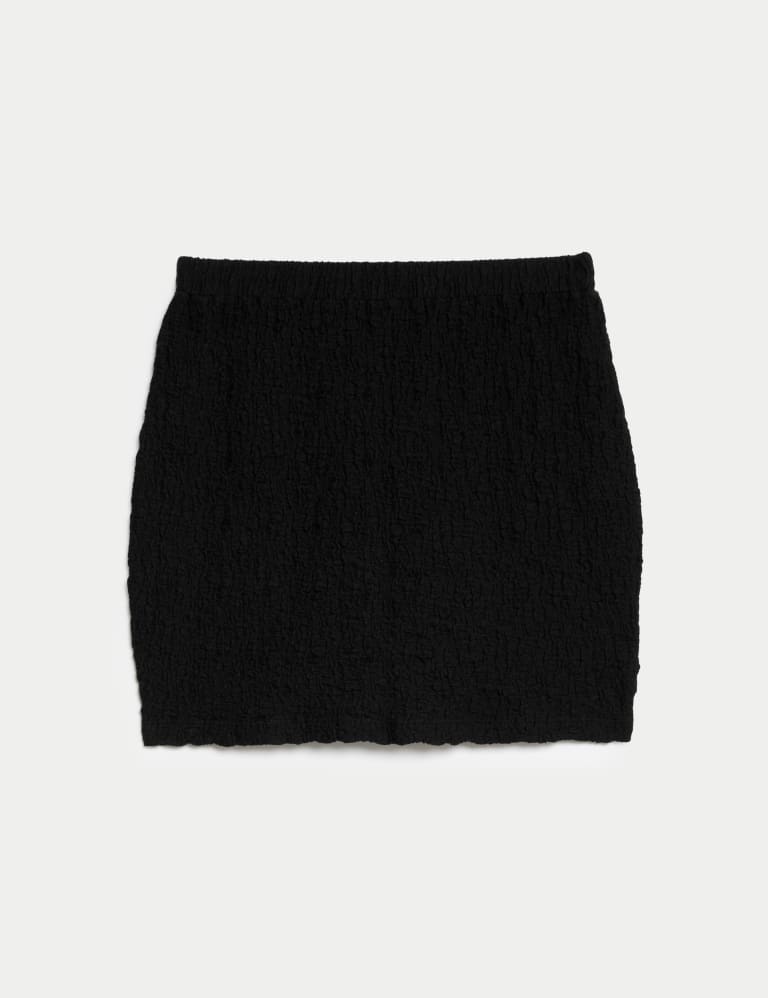 Cotton Rich Textured Mini Column Skirt 2 of 5