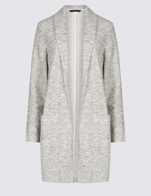 Cotton Rich Textured Open Front Coat Image 2 of 4