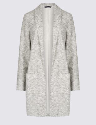 Cotton Rich Textured Open Front Coat Image 2 of 4