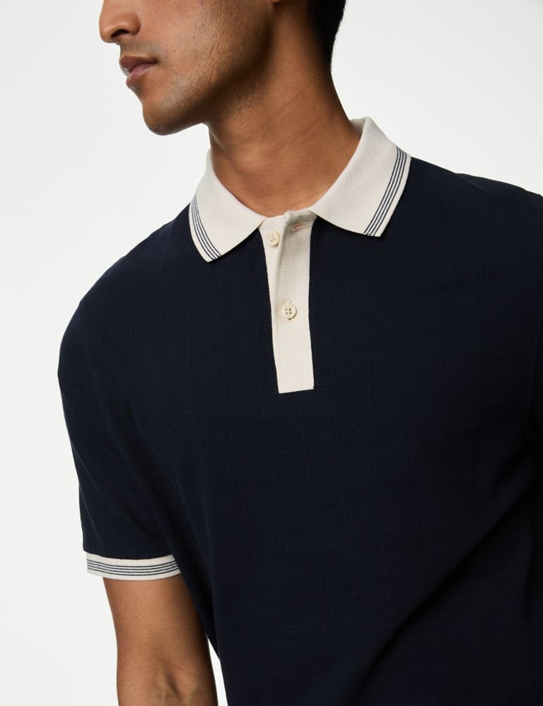 Cotton Rich Textured Polo Shirt 4 of 5