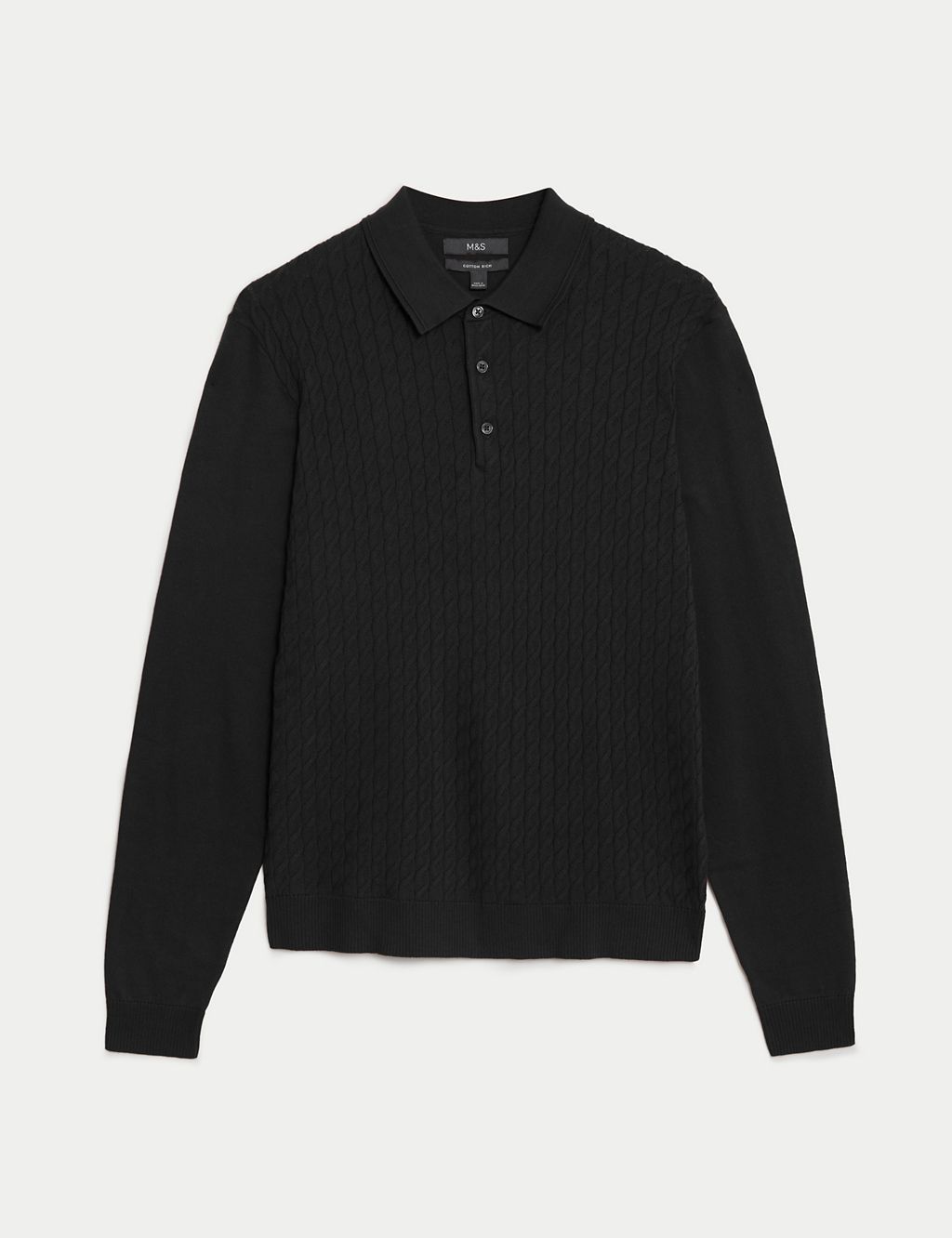 Cotton Rich Textured Polo Shirt | M&S Collection | M&S