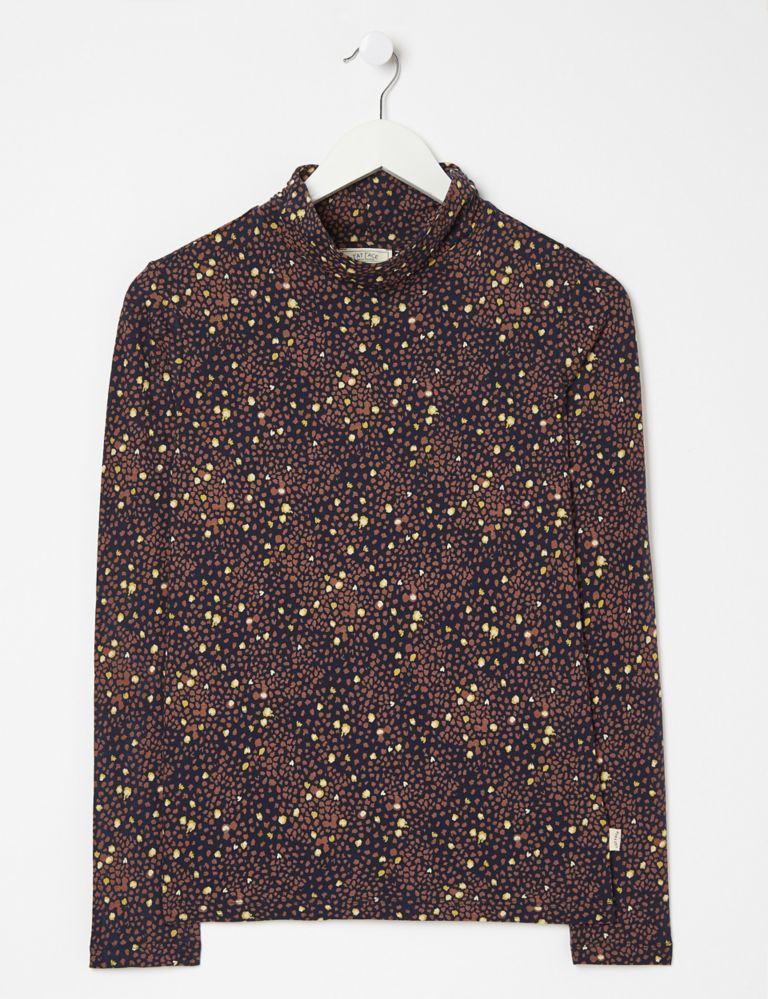 Cotton Rich Textured Printed Long Sleeve Top 2 of 4