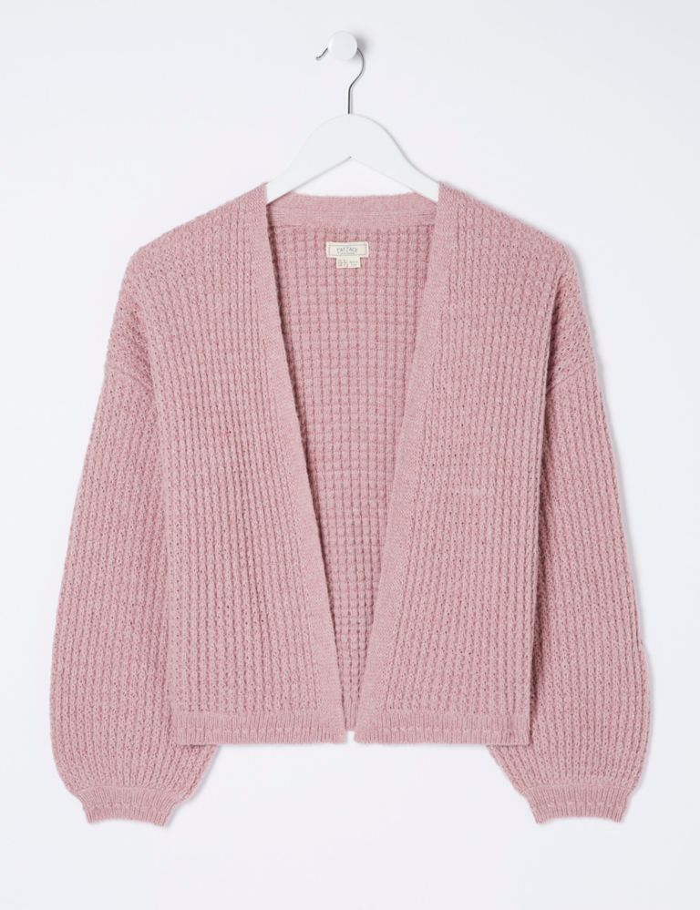 Cotton Rich Textured Ribbed Cardigan 2 of 5