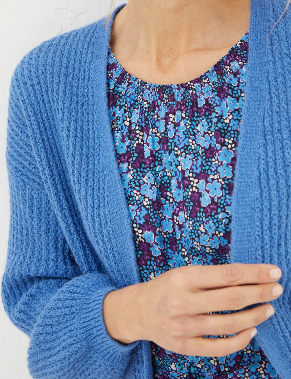 Cotton Rich Textured Ribbed Cardigan 5 of 5