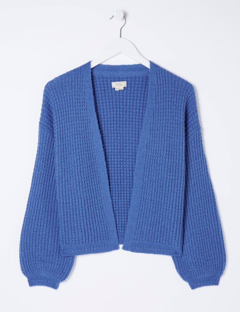 Cotton Rich Textured Ribbed Cardigan 2 of 5