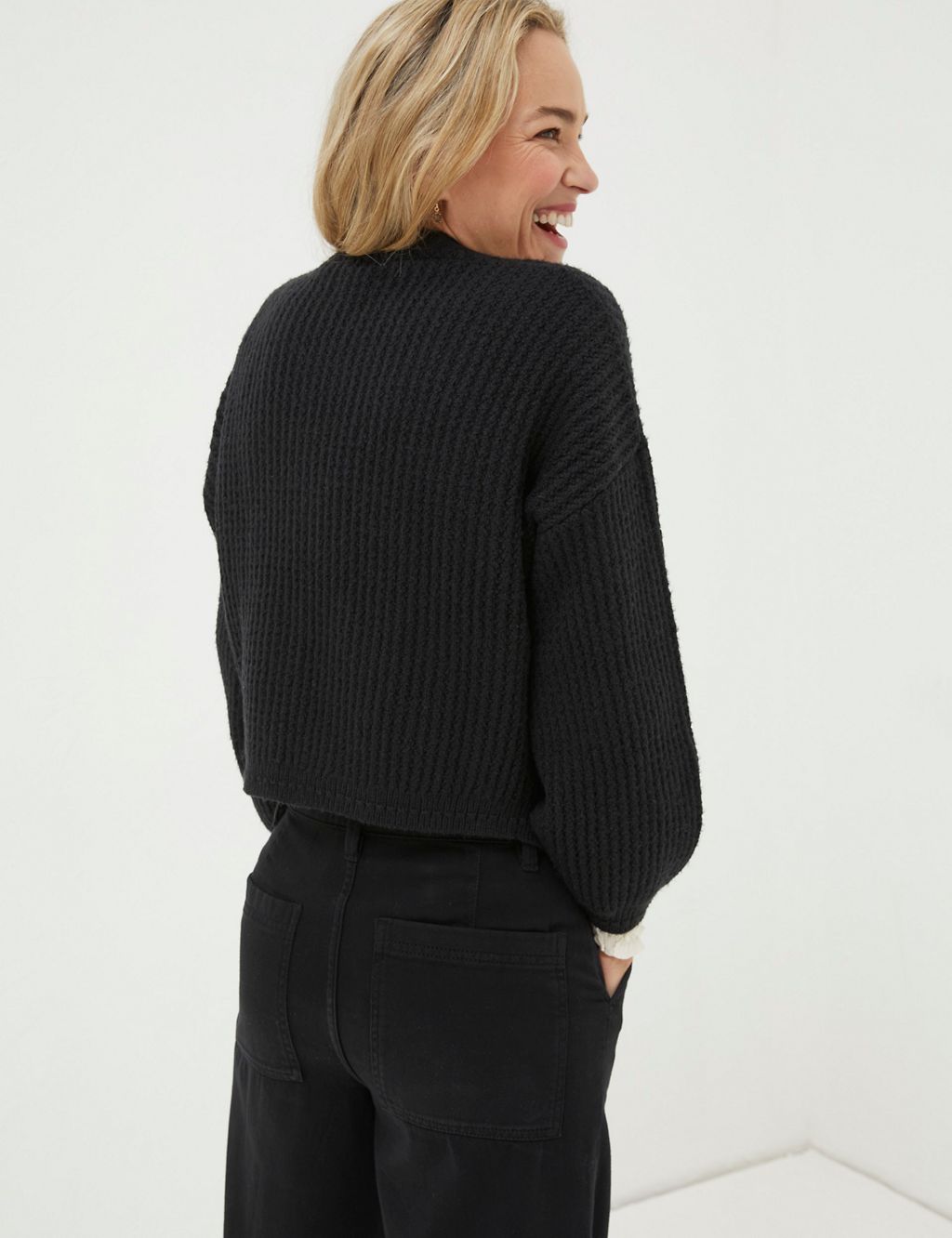 Cotton Rich Textured Ribbed Cardigan 2 of 4