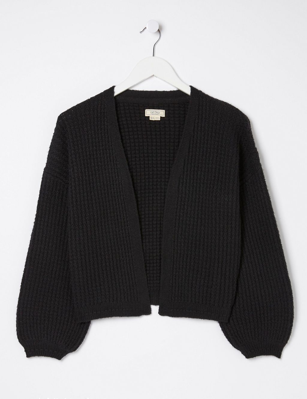 Cotton Rich Textured Ribbed Cardigan 1 of 4