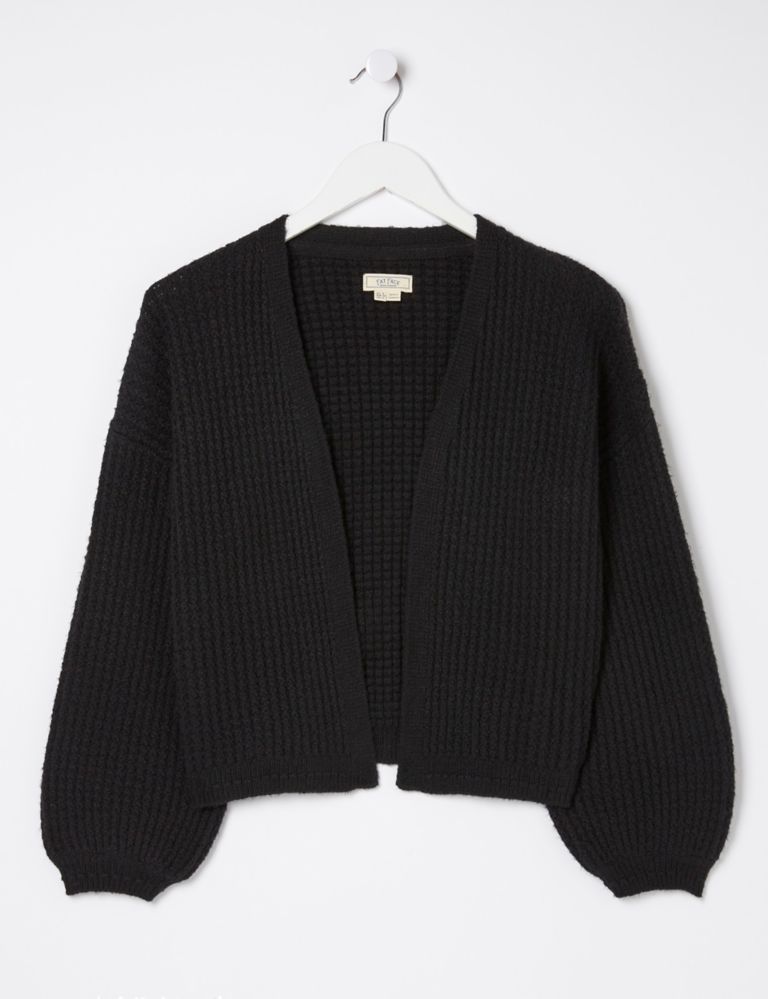 Cotton Rich Textured Ribbed Cardigan 2 of 4