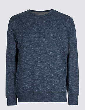 Cotton Rich Textured Sweatshirt Image 2 of 4