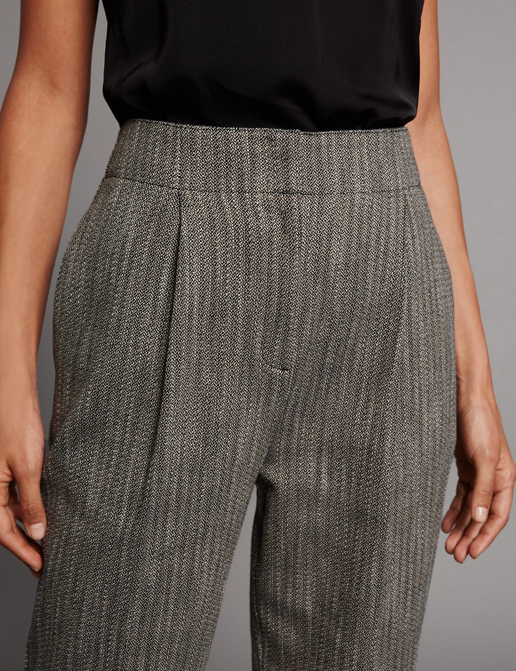 Cotton Rich Textured Tapered Leg Trousers 5 of 6