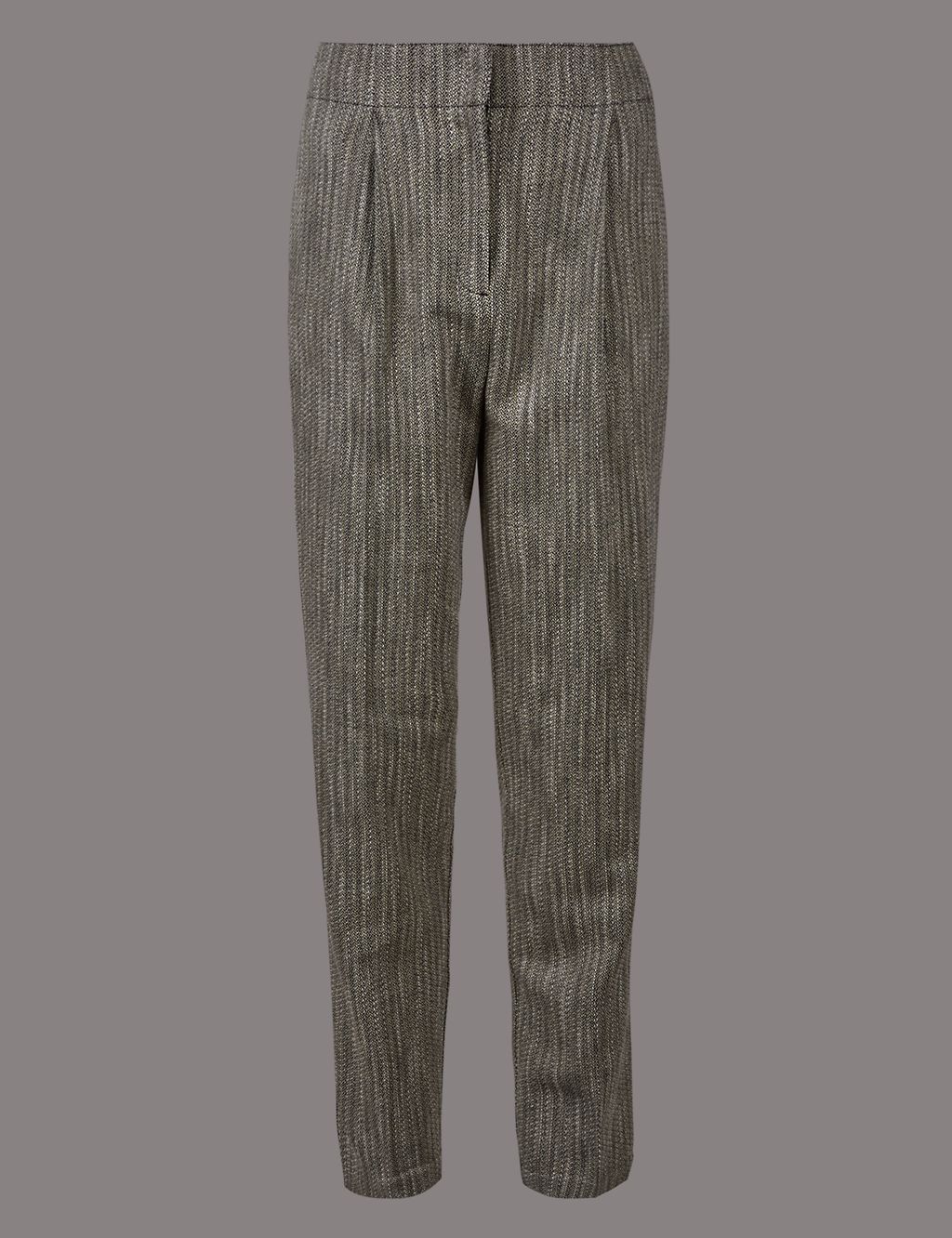 Cotton Rich Textured Tapered Leg Trousers 1 of 6