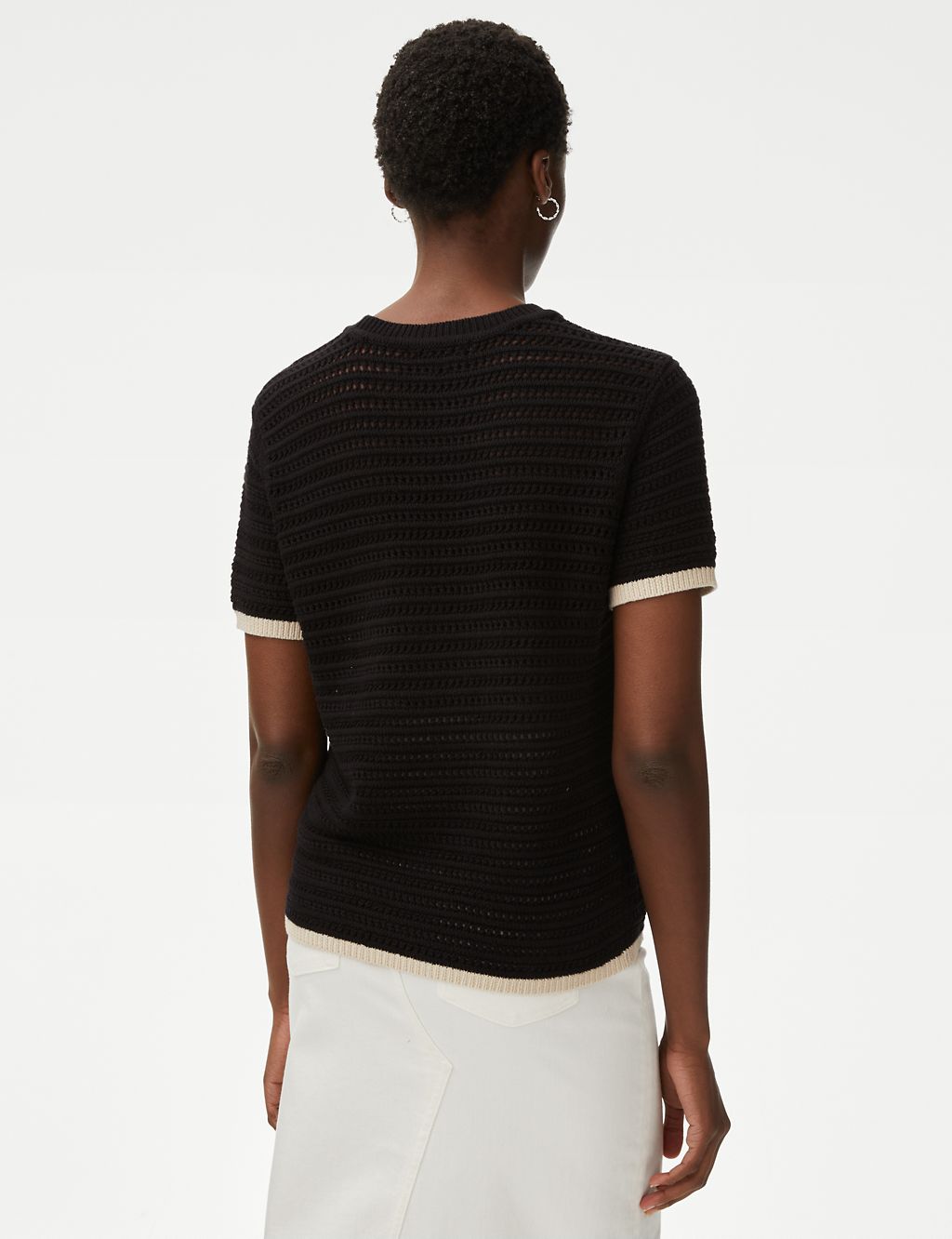 Cotton Rich Textured Tipped Knitted Top 5 of 6