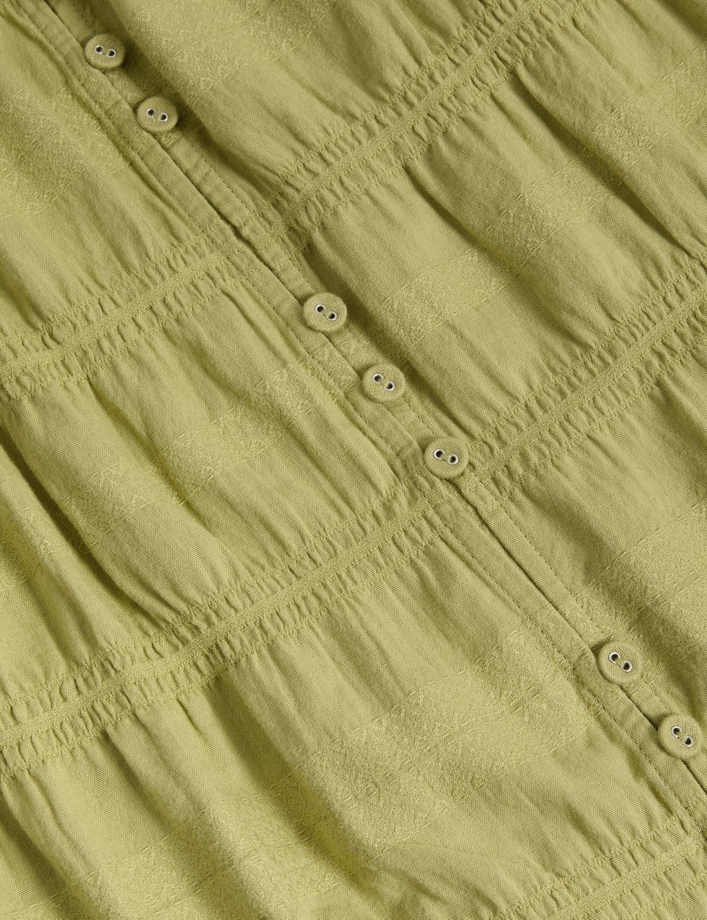 Cotton Rich Textured V-Neck Midi Tea Dress 6 of 6