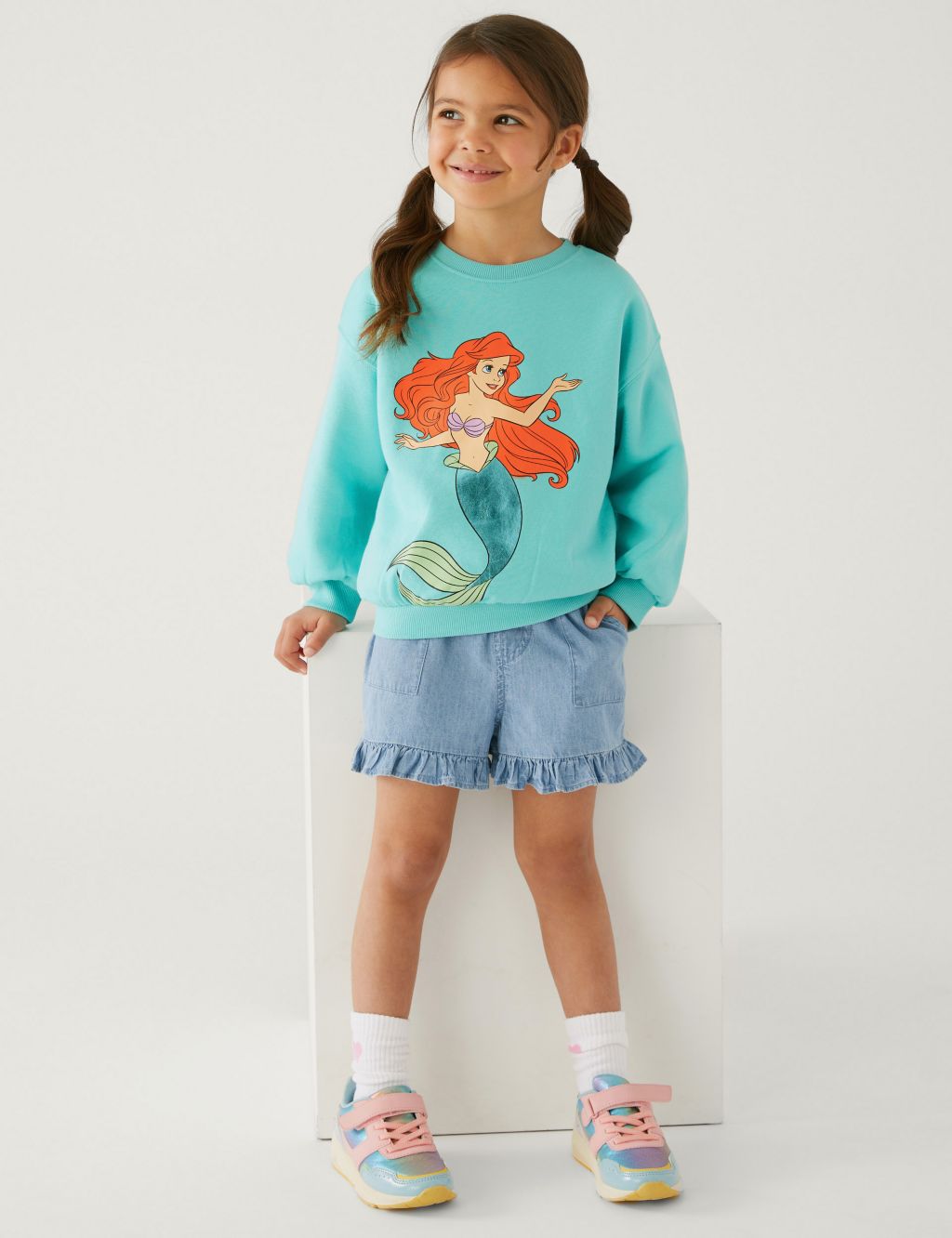 Cotton Rich The Little Mermaid™ Sweatshirt (2-8 Yrs) | M&S ...