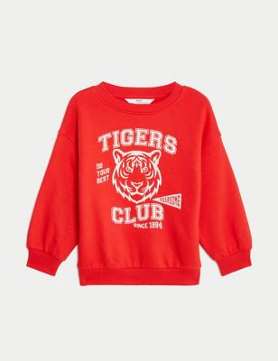 Cotton Rich Tiger Sweatshirt (2-8 Yrs) Image 2 of 4