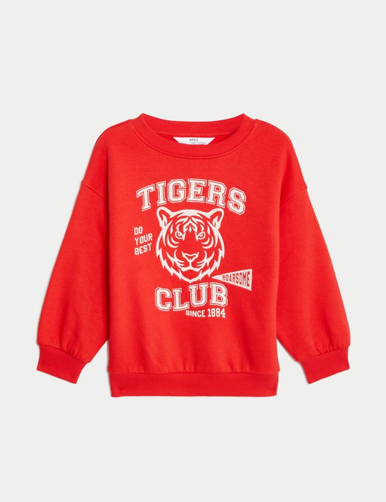 Cotton Rich Tiger Sweatshirt (2-8 Yrs) 2 of 4