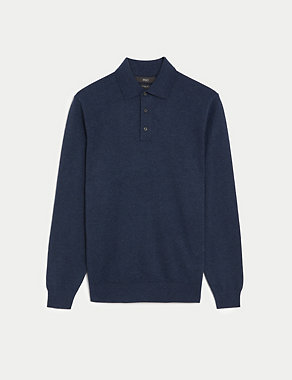 Cotton Rich Tipped Knitted Polo Shirt Image 2 of 6