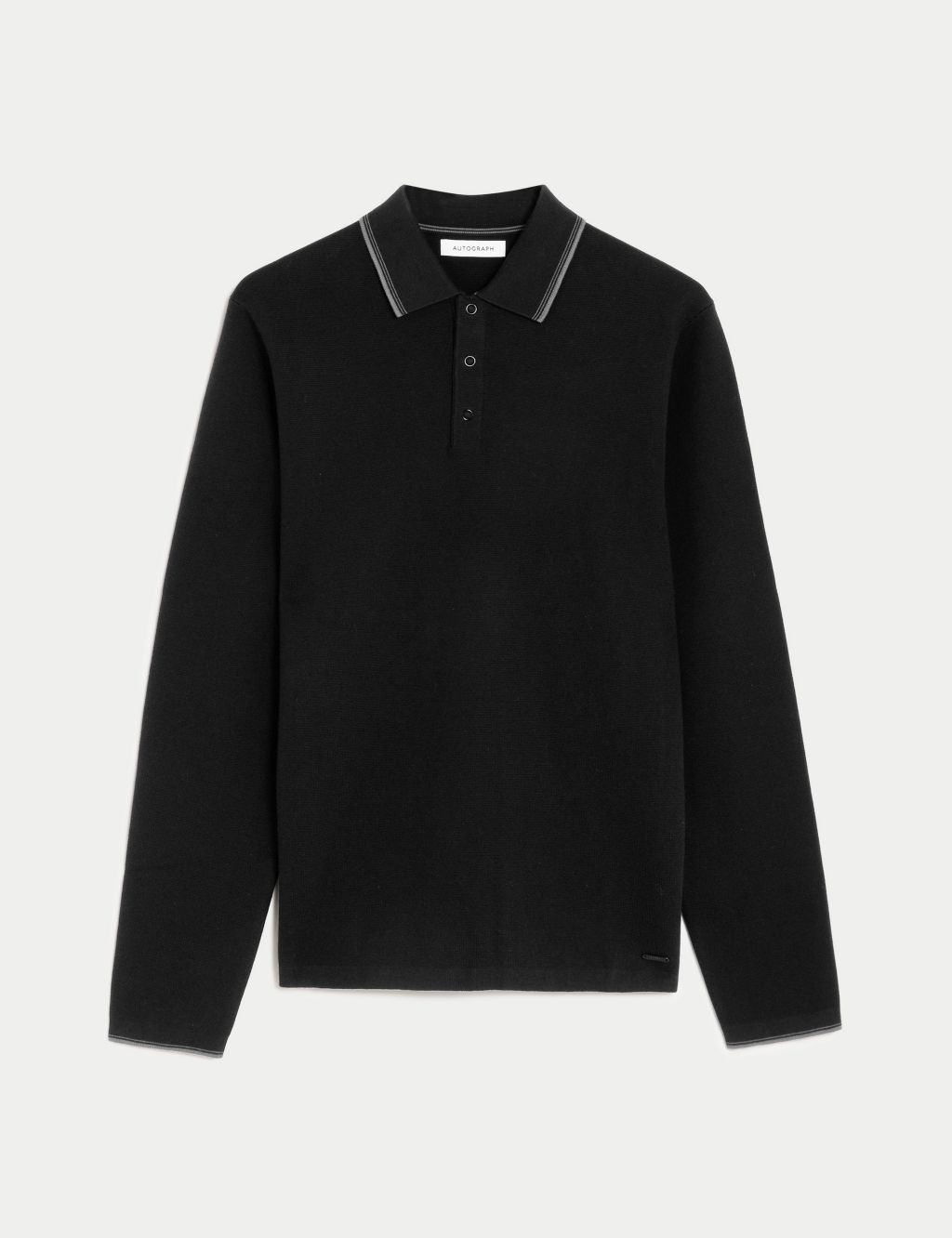 Cotton Rich Tipped Knitted Polo Shirt | Autograph | M&S