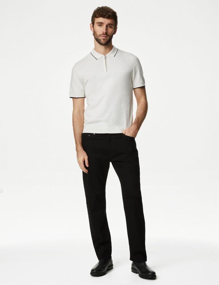 Cotton Rich Tipped Knitted Polo Shirt 4 of 5