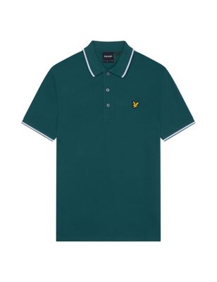 Cotton Rich Tipped Polo Shirt Image 2 of 5