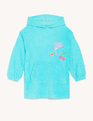 Cotton Rich Towelling Dolphin Hoodie (2-8 Yrs) | M&S Collection | M&S