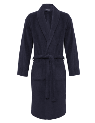 Navy towelling 2024 dressing gown