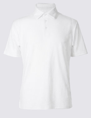Cotton Rich Towelling Polo Shirt Image 2 of 3