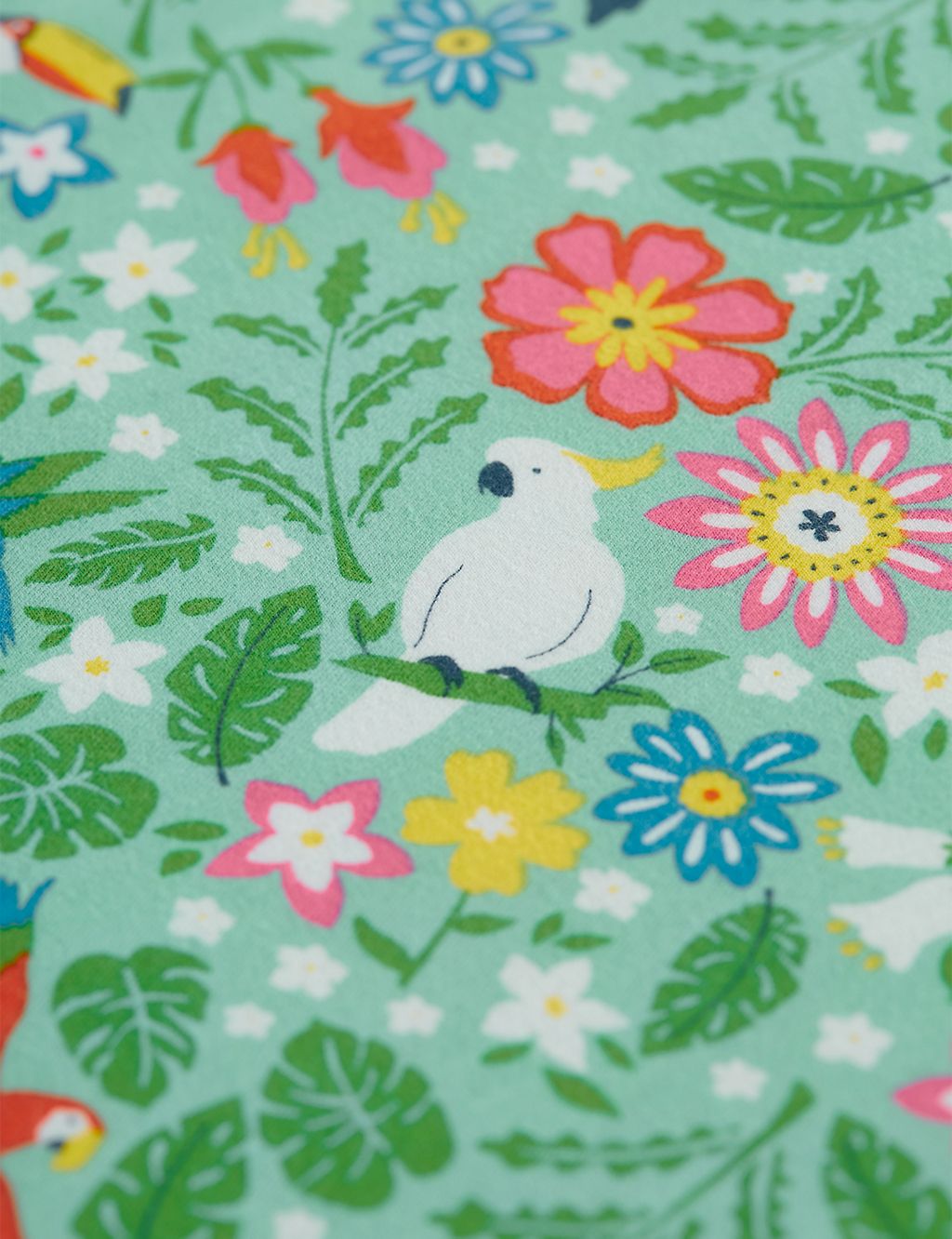 Cotton Rich Tropical Bird Print Dress (2-10 Yrs) 1 of 3
