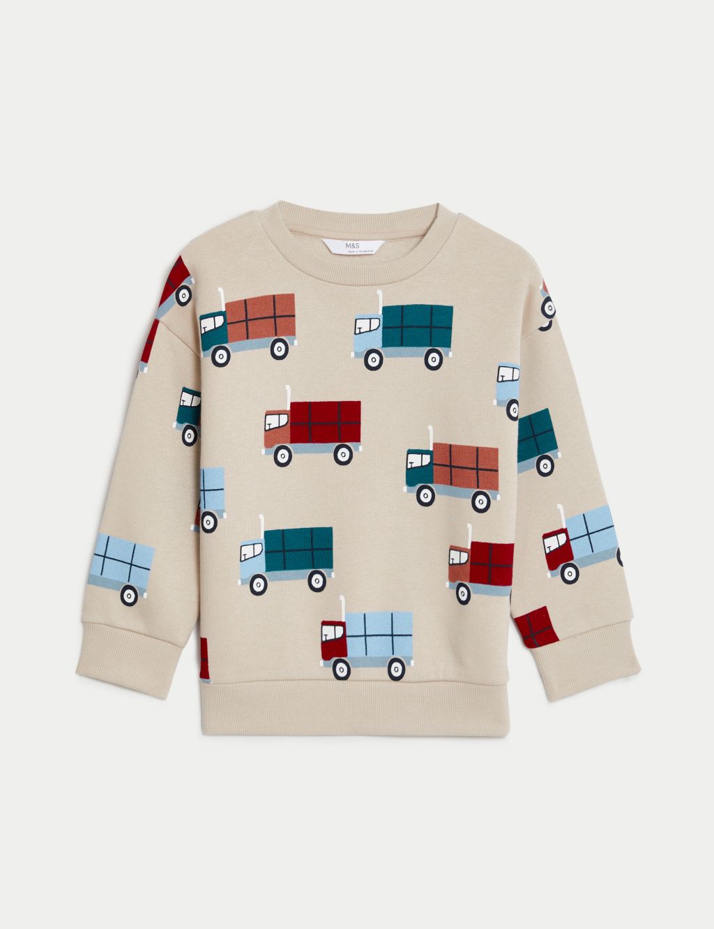 Cotton Rich Truck Sweatshirt (2-8 Yrs) | M&S Collection | M&S