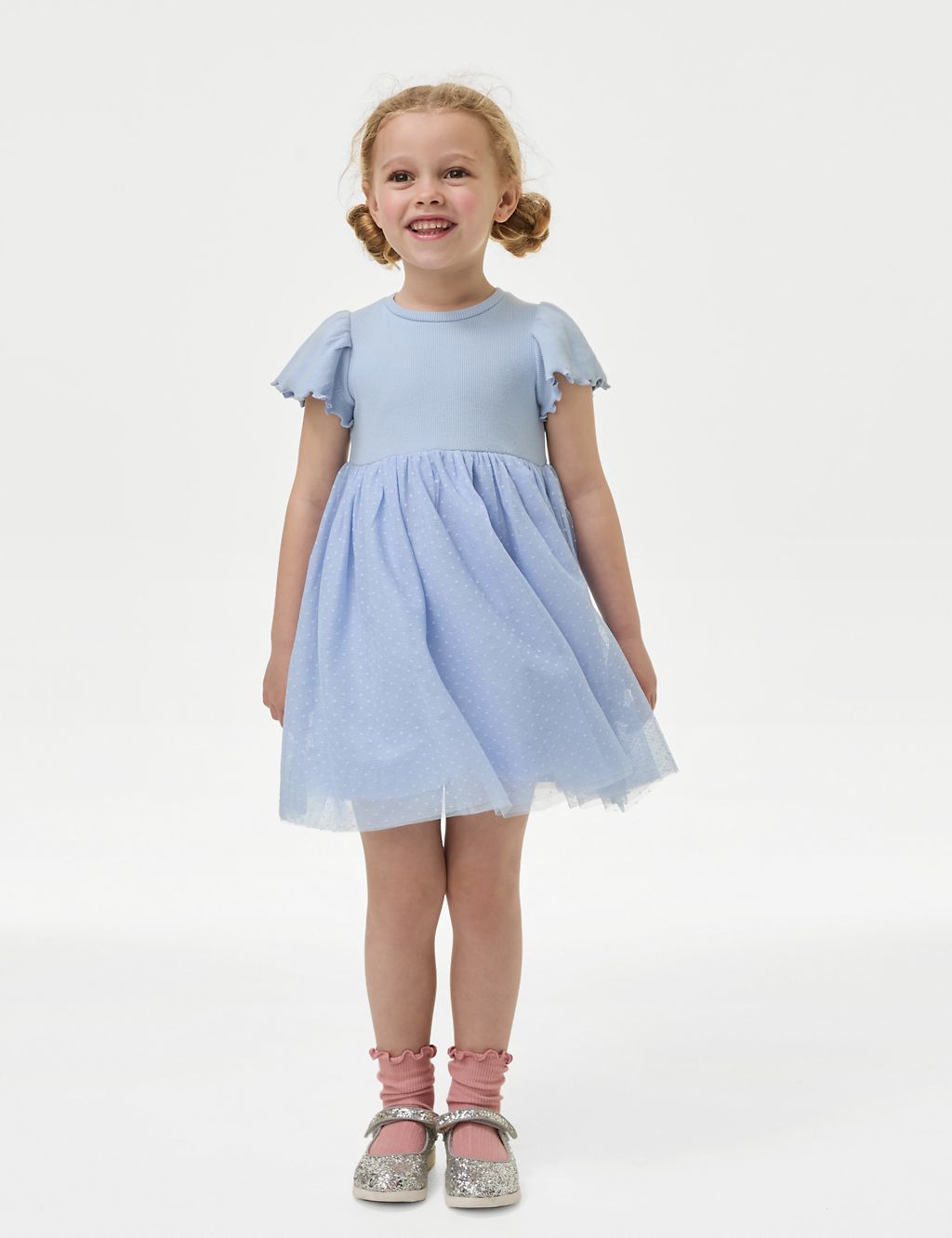 Cotton Rich Tulle Spotted Dress (2-8 Yrs) 2 of 4