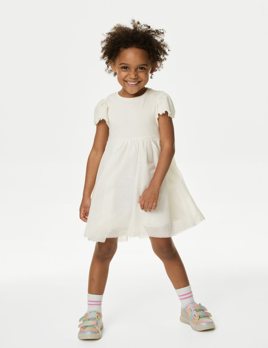 Cotton Rich Tulle Spotted Dress (2-8 Yrs) 3 of 4