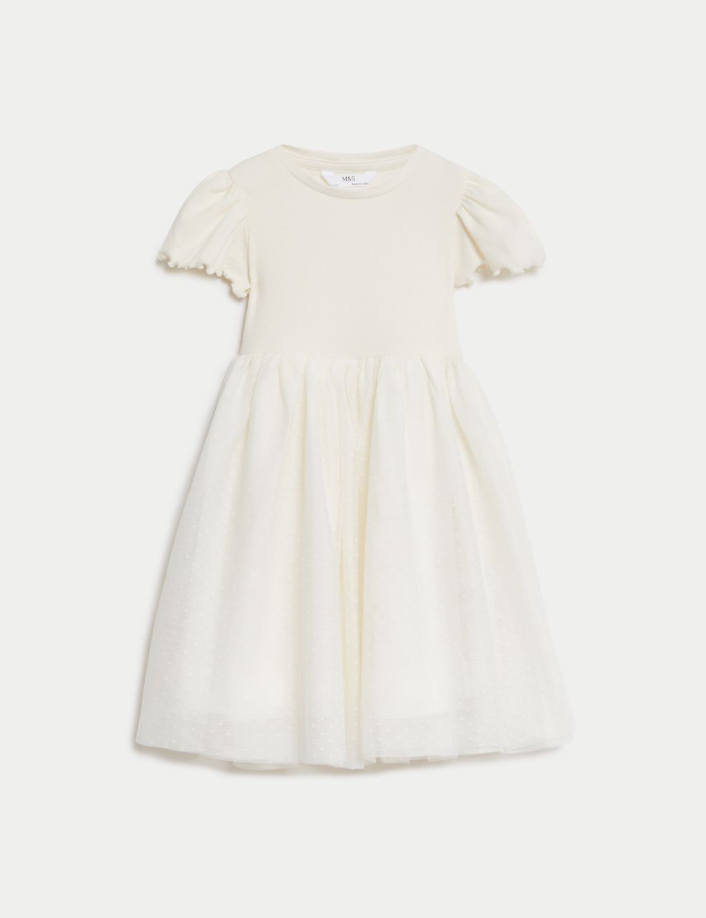 Cotton Rich Tulle Spotted Dress (2-8 Yrs) 1 of 4