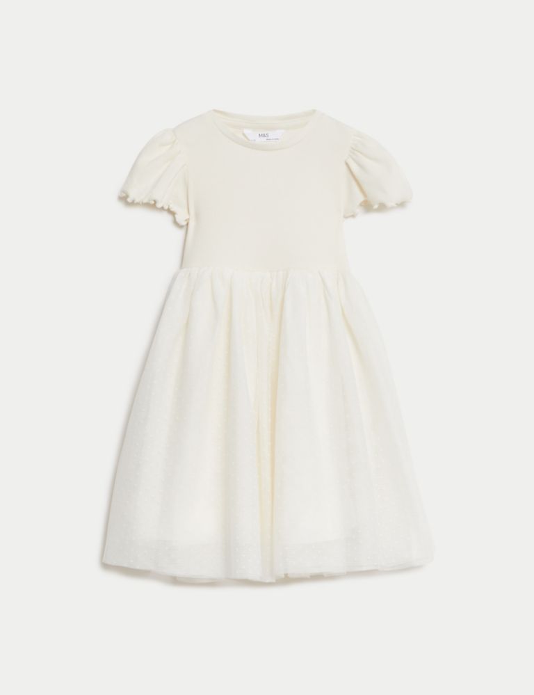 Cotton Rich Tulle Spotted Dress (2-8 Yrs) 2 of 4