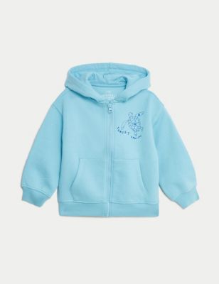 Cotton Rich Turtle Zip Hoodie (2-8 Yrs) Image 2 of 5