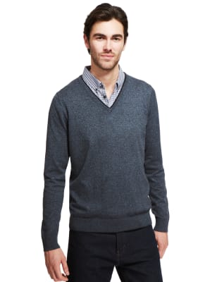 m & s mens mock shirt jumper