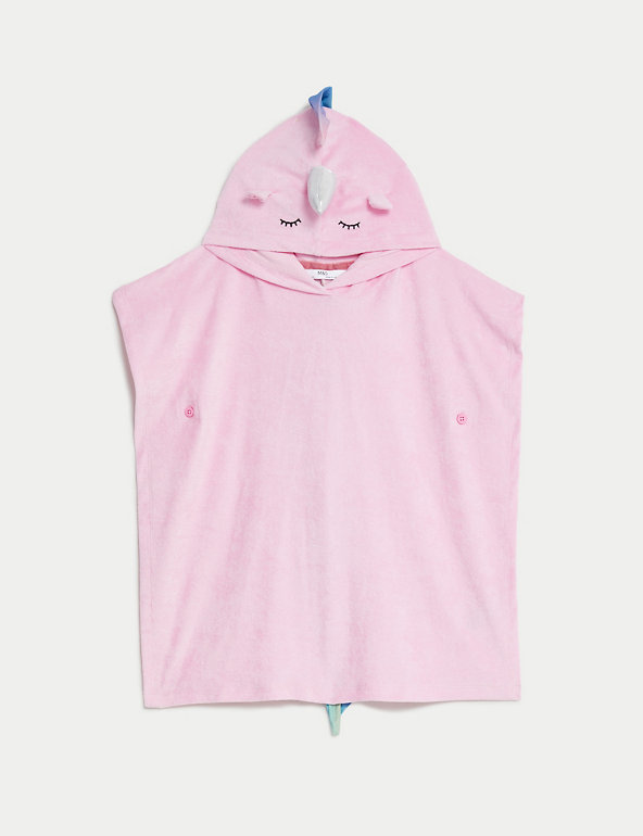 Cotton Rich Unicorn Hooded Poncho (2-8 Yrs) Image 1 of 1
