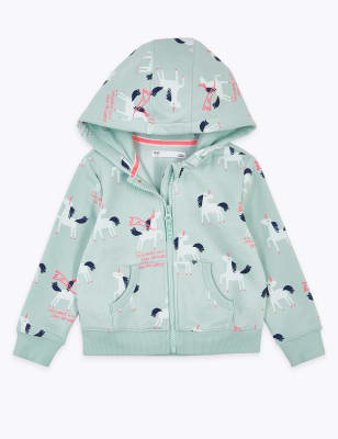 Cotton Rich Unicorn Print Hoodie 2 7 Years M S