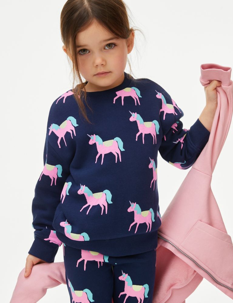 Buy Navy Blue/Pink Rainbow Unicorn Printed Leggings (3-16yrs) from the Next  UK online shop