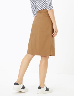 Cotton Rich Utility A Line Skirt M S Collection M S