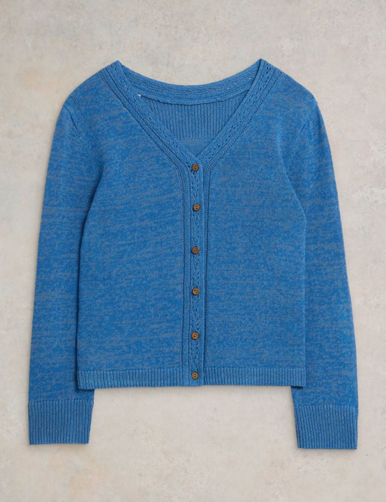 Cotton Rich V-Neck Button Front Cardigan 2 of 6