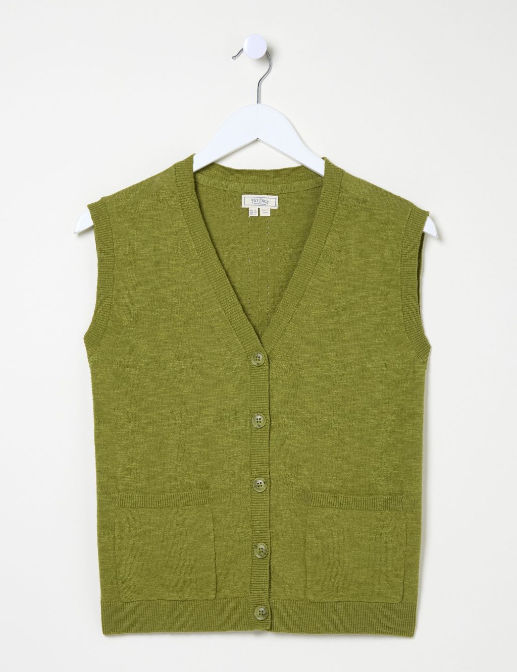 Cotton Rich V Neck Knitted Vest 1 of 4